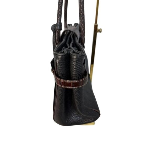 Brighton Black Pebble Leather Multi Compartment Shoulder Handbag Purse - Picture 4 of 12